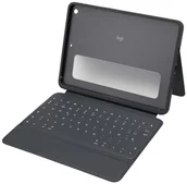 Akcesoria do tabletów i e-booków - Logitech Rugged Folio do iPada (7., 8. i 9. generacji) – etui ochronne ze złączem Smart Connector i wytrzymały, włoski układ QWERTY – czarny - miniaturka - grafika 1