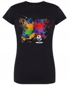 Koszulki i topy damskie - T-Shirt damski nadruk Kolorowy Piłkarz R.XL - miniaturka - grafika 1