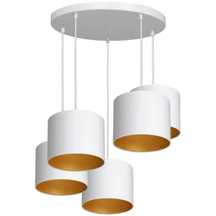 Luminex Arden 3450 Lampa wisząca zwis 5x60W E27 biały/złoty - Lampy sufitowe - miniaturka - grafika 1