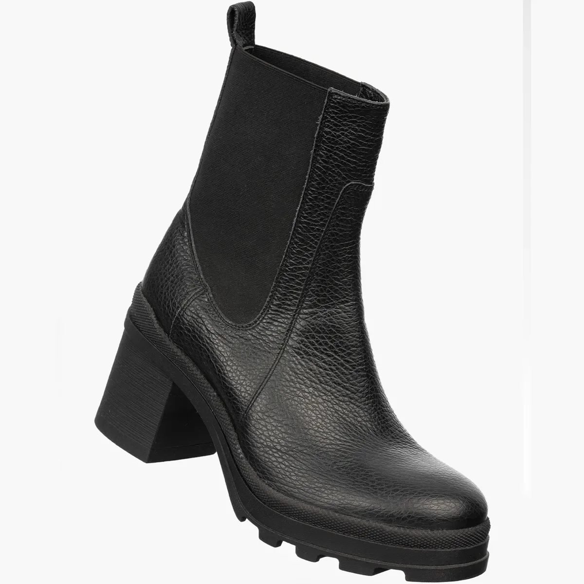 Botki Damskie CONHPOL Skórzane Buty Casual Na Klocku Czarne PRODUKT POLSKI 36