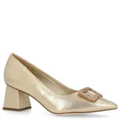 Czółenka - Hiszpańskie czółenka z ozdobą - MENBUR 25877 ZŁOTE - miniaturka - grafika 1