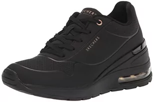 Skechers Damskie tenisówki Million Air, czarne, 8 UK - Trampki damskie - miniaturka - grafika 1