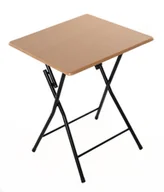 Stoły - Stół składany kolor wood MDF kwadratowy stelaż czarny - miniaturka - grafika 1