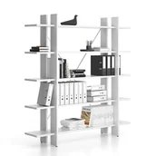 Regały biurowe - Regał biurowy wysoki długi SOLID, 1800 x 400 x 1825 mm, biały - miniaturka - grafika 1