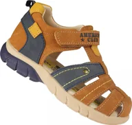 Buty dla dziewczynek - American Club Dziecięce sandały American Club XD-138/24 brązowe 28 - miniaturka - grafika 1