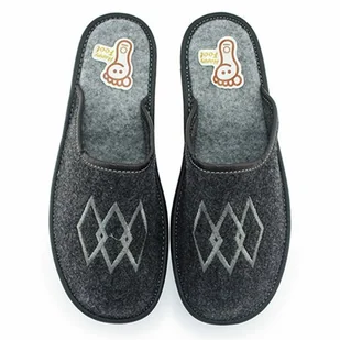 NOWO, Pantofle męskie, Kapcie w haft w romby, rozmiar 42 - Kapcie męskie - miniaturka - grafika 1