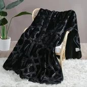 Koce - Koc Akrylowy VITO Tłoczony Czarny 80x160 cm - Luksus i Komfort w Każdym Detalu - miniaturka - grafika 1