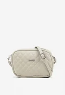 Torebki damskie - Szara Pikowana Torebka Listonoszka Ozdobiona Napisem Silanire - miniaturka - grafika 1