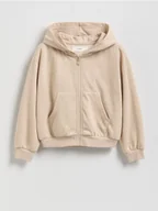 Bluzy dla dziewczynek - Reserved - Bluza z kapturem - beżowy - miniaturka - grafika 1
