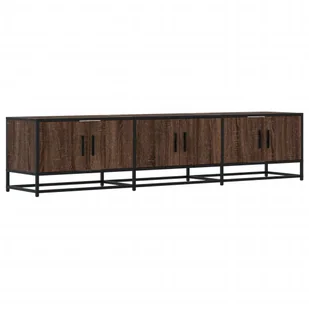 vidaXL Szafka pod TV brązowa dąb 180x35x41 cm materiał drewnopochodny - Szafki RTV - miniaturka - grafika 1