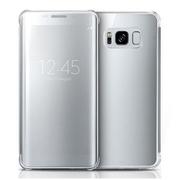 Etui i futerały do telefonów - Etui, Samsung Galaxy S8 Flip Clear View z klapką, srebrny - miniaturka - grafika 1