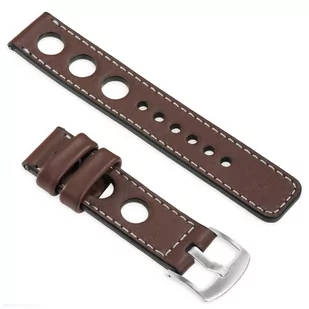 moVear uStrap R1 Skórzany pasek do Garmin Fenix 6X / 5X / 3 - Pro, Plus, Solar (koperta 51mm) z adapterem QuickFit 26mm | Brązowy ze srebrnym przeszyc - Akcesoria do pulsometrów i zegarków sportowych - miniaturka - grafika 1