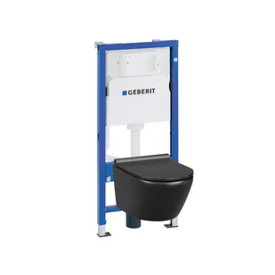 Zestaw Podtynkowy WC Geberit Duofix Delta Uptrend Caneo czarna - Stelaże i zestawy podtynkowe do WC - miniaturka - grafika 1