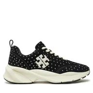 Sneakersy damskie - Sneakersy Tory Burch Good Luck Studded Trainer 161961 Czarny - miniaturka - grafika 1