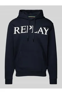 Bluza z kapturem z nadrukiem z logo - Replay - Bluzy męskie - miniaturka - grafika 1