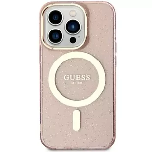 Guess GUHMP14LHCMCGP do Apple iPhone 14 Pro 6.1" różowy/pink hardcase Glitter Gold MagSafe - Etui i futerały do telefonów - miniaturka - grafika 3