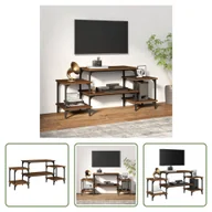 Szafki RTV - The Living Store szafka pod telewizor brązowy dąb 117x35x52 cm materiał drewnopochodny - miniaturka - grafika 1