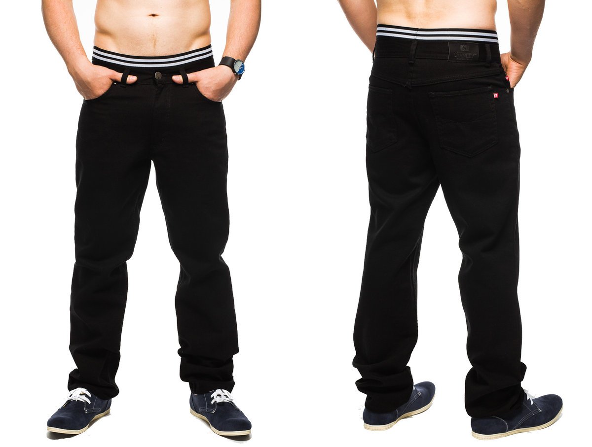 SPODNIE MĘSKIE KLASYCZNE CZARNE STANLEY 003 100L32