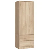 Szafy - FABRYKA MEBLI AKORD SZAFA STAR K60 2 DRZWI 2 SZUFLADY DĄB SONOMA SP0PSYSDĄB001 - miniaturka - grafika 1