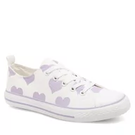 Buty dla dziewczynek - Trampki DeeZee CSS20530-01 White/Purple - miniaturka - grafika 1