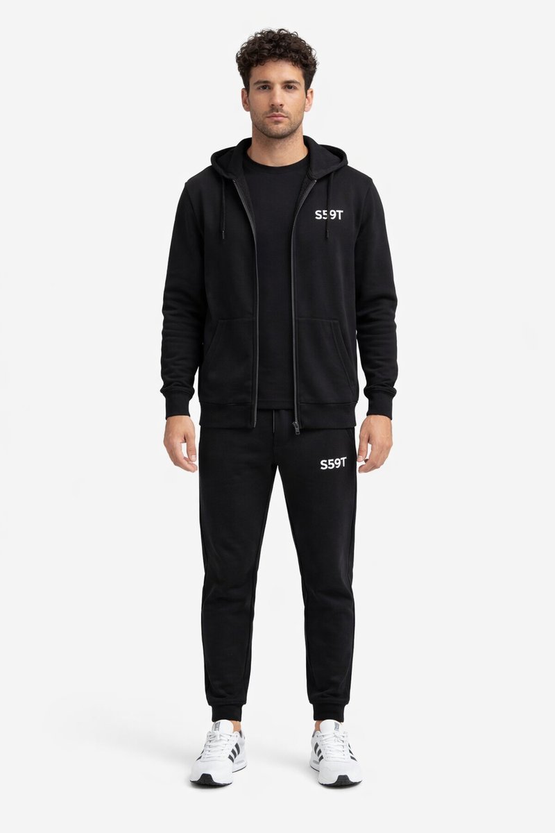 EMPORIO ARMANI CZARNY MĘSKI DRES BAWEŁNIANY Z KAPTUREM S 1I3A