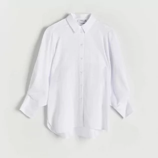Koszule damskie - Reserved Gładka koszula - Kremowy - grafika 1