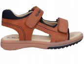 Buty dla dziewczynek - Kickers Sandały Dziecięce Brązowe Skórzane 24 Ż9M - miniaturka - grafika 1