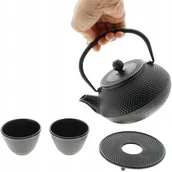 Zaparzacze i kawiarki - Czajnik Żeliwny Do Herbaty Zestaw Czarki Żeliwne - miniaturka - grafika 1