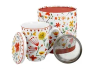 Kubki - Kubek z zaparzaczem i pokrywką porcelanowy DUO PASTEL FLOWERS WHTE 420 ml - miniaturka - grafika 1