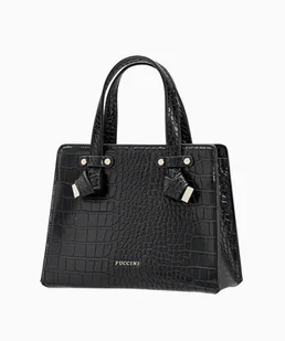 PUCCINI Damski kuferek o fakturze crocco czarny - Puccini - Torebki damskie - miniaturka - grafika 1