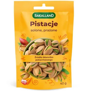 BAKALLAND Pistacje Solone Prażone 40g - Witaminy i minerały dla sportowców - miniaturka - grafika 1