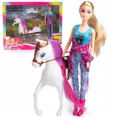 Lalki dla dziewczynek - Lalka dżokejka z koniem piękna klacz konik - miniaturka - grafika 1