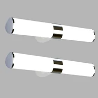 Szafki łazienkowe - ZMH LED lustro światło lustro lampa lustro lampa 2ER chromowana lampa ścienna wodoodporna IP44 światło ścienne neutralne białe 4000K światło odporne na wilgoć 8W 40CM do łazienki piwnica kuchnia łazienka szafka - miniaturka - grafika 1