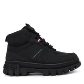 Buty dla chłopców - Trzewiki Tommy Hilfiger T3X5-34129-1696999 D Czarny - miniaturka - grafika 1