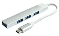 Huby USB - RoGer USB-C HUB 3xUSB2.0 / 1xUSB3.0 5Gbps / silver - miniaturka - grafika 1