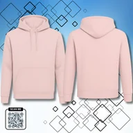 Bluzy męskie - Bluza uniwersalna typu kangurka z kapturem bez nadruku rozmiar S pastelowy róż 320g bawełny - miniaturka - grafika 1