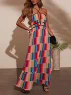 Sukienki - Milan Kiss Sukienka w kolorze czerwono-niebiesko-beżowym - miniaturka - grafika 1