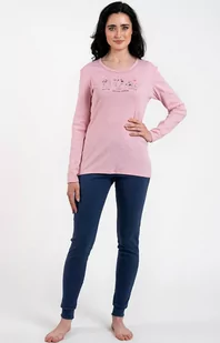 Piżama damska różowo-granatowa na długi rękaw Lita, Kolor różowy melanż, Rozmiar L, Italian Fashion - Primodo.com - Piżamy damskie - miniaturka - grafika 1