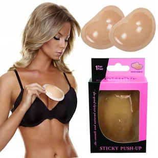 Wkładki Do Stanika Stroju Push Up Silikonowe Beż - Biustonosze - miniaturka - grafika 1
