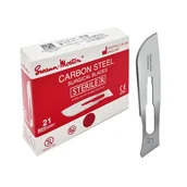 Meble i wyposażenie gabinetów medycznych - Ostrze chirurgiczne 21 sterylne 100szt stal węglowa Swann-Morton - miniaturka - grafika 1