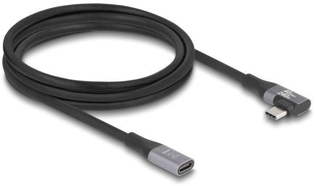 Kabel USB Delock USB 20 Gbps kabel przedłużający kątowy lewy / prawy USB PD 3.1 Extended Power Range 240 W 2 m
