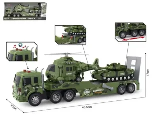 Auto laweta wojskowa + pojazdy 2szt światło/dźwięk - Madej - Samochody i pojazdy dla dzieci - miniaturka - grafika 1