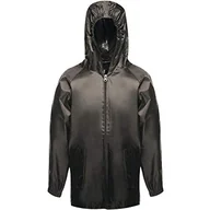 Kurtki i płaszcze dla chłopców - Regatta dziecięca profesjonalna dziecięca dziecięca Pro Stormbreak wodoodporna kurtka z kapturem z odblaskową kurtką ze szczegółami bezpieczeństwa Czarny Size: 7-8 - miniaturka - grafika 1