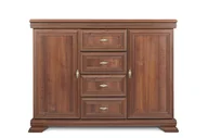 Komody - Komoda IMPERIO orzech, 128x97x46, płyta wiórowa/listwy MDF - miniaturka - grafika 1