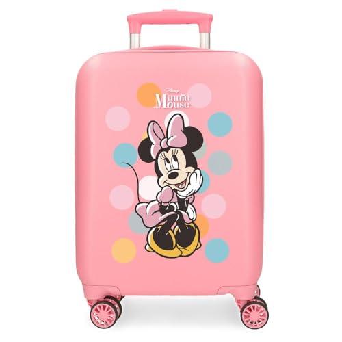 Joumma Disney Minnie Coquette różowa walizka kabinowa 33 x 50 x 20 cm sztywne tworzywo ABS boczne zapięcie szyfrowe 28,4 l 2 kg 4 koła podwójny bagaż ręczny, Różowy kolor, walizka kabinowa