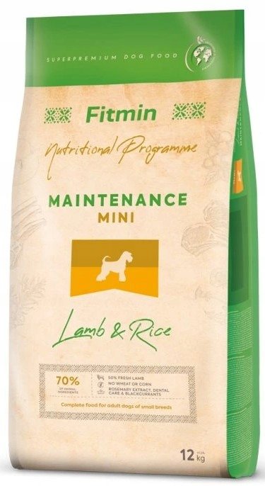 Karma dla psa FITMIN Lamb & Rice Mini 12 kg