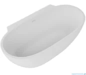 Wanny z hydromasażem - ScandiBath Mandal wanna wolnostojąca/przyścienna z korkiem i przelewem BIAŁYM 170x85cm  Q360S-1701OEMBP | - miniaturka - grafika 1