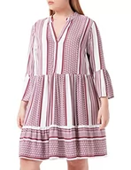 Sukienki - ONLY CARMAKOMA Women's CARMARRAKesh sukienka 3/4 Tunic Dress AOP, różowo-brązowa/AOP: AOP Cloud Dancer, 44 - miniaturka - grafika 1