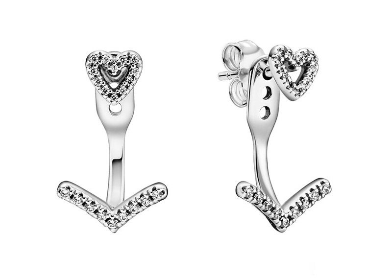 Kolczyki SREBRO 925 błyszczące cyrkonie Serca