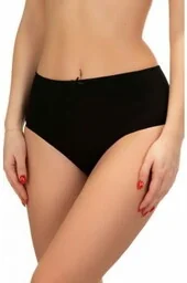 Czarne figi LAMA Midi L-400MD-02 3XL-4XL 2-pak - Majtki damskie - miniaturka - grafika 1